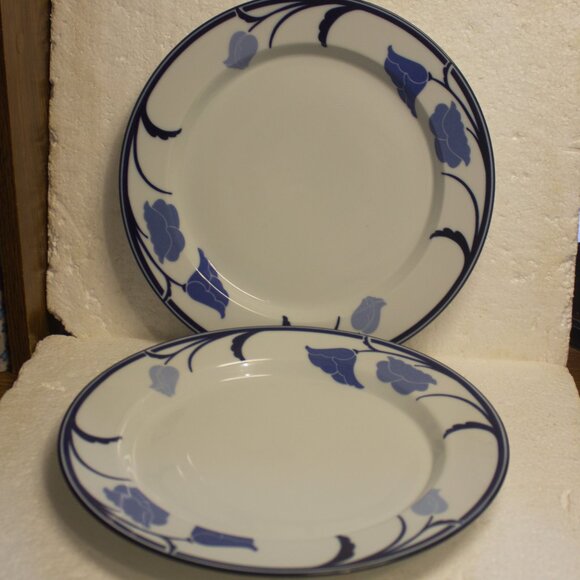 Vintage Dansk Tivoli Belles Fleurs Blue Pattern Set of 2 - Picture 1 of 7